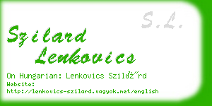 szilard lenkovics business card